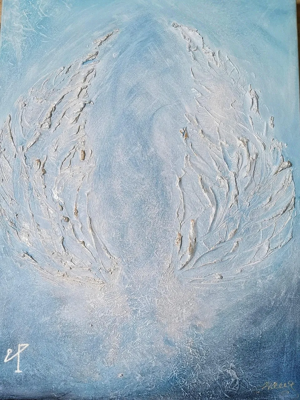 ARCHANIOŁ MICHAŁ, angelic light – abstract painting by Beata Wiśniewska-Kowalewska