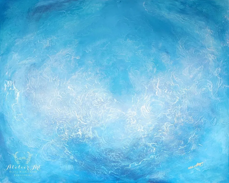 Blue swirls of water.