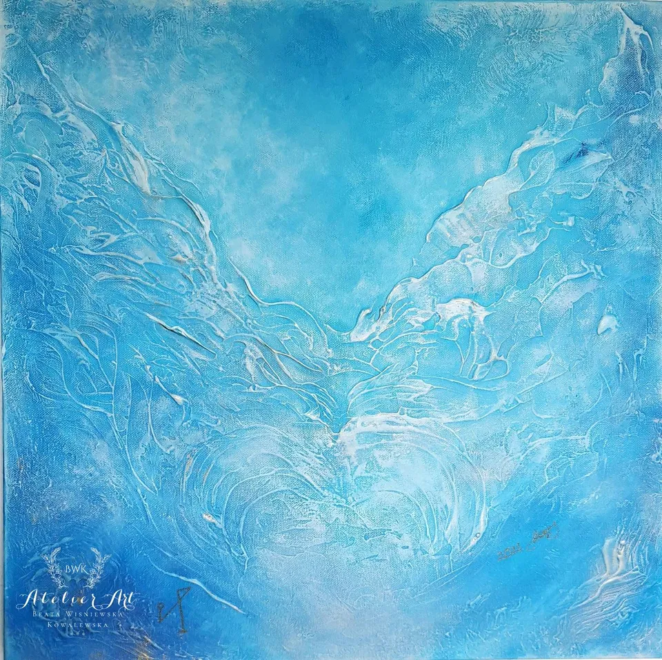 Blue and white.