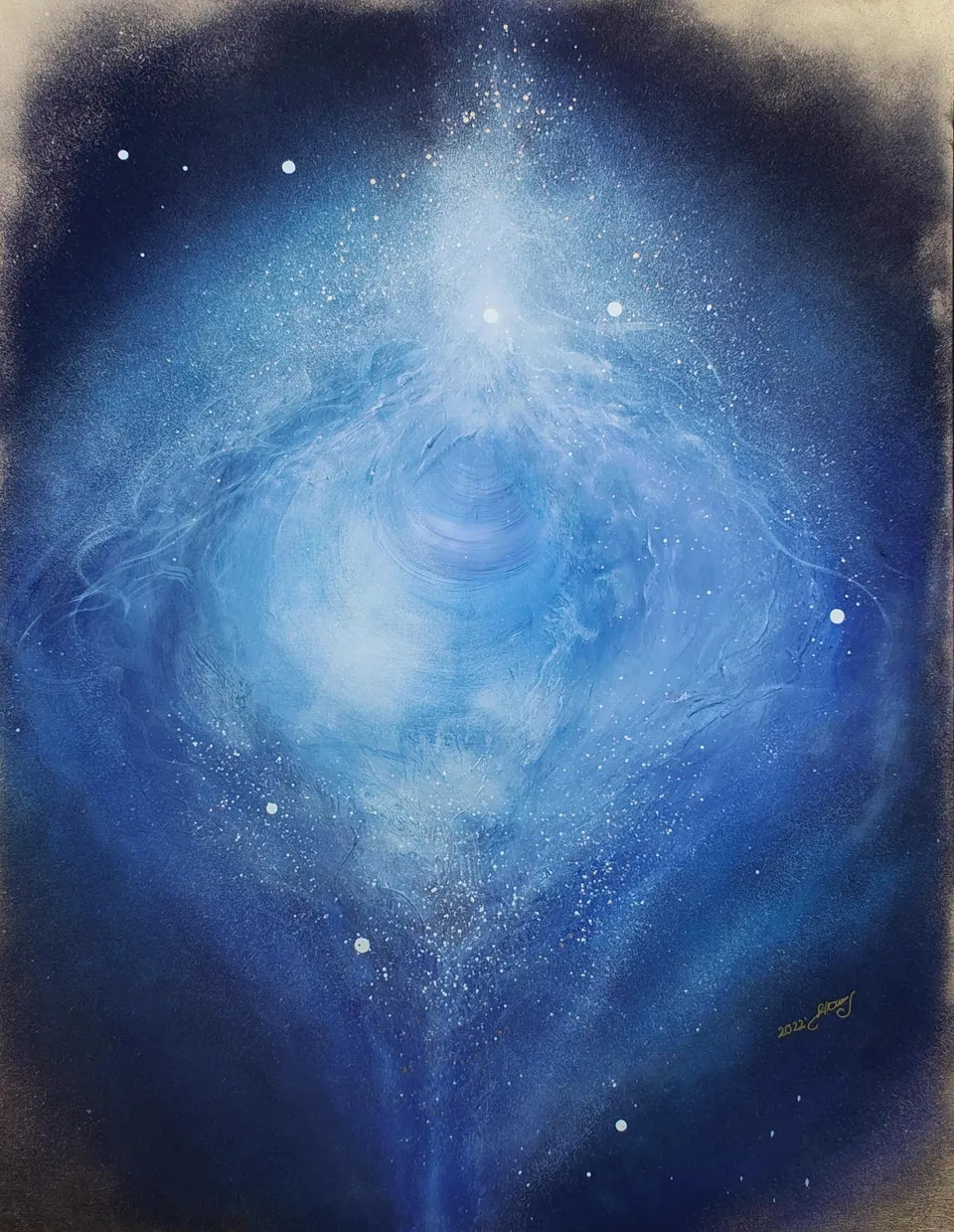 AXIS MUNDI (The axis of the world), abstract painting by Beata Wiśniewska-Kowalewska