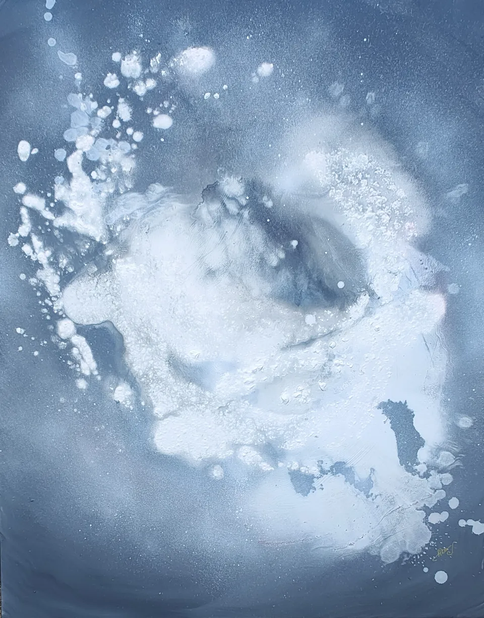HALITUS (The breath), abstract painting by Beata Wiśniewska-Kowalewska