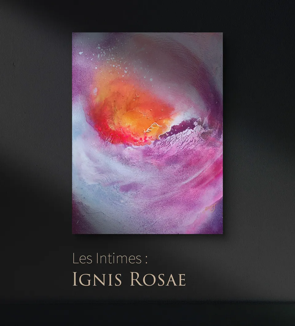 IGNIS ROSAE (The fire of the rose), abstract painting by Beata Wiśniewska-Kowalewska