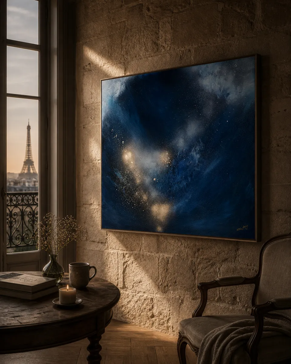 A canvas in a Paris interior