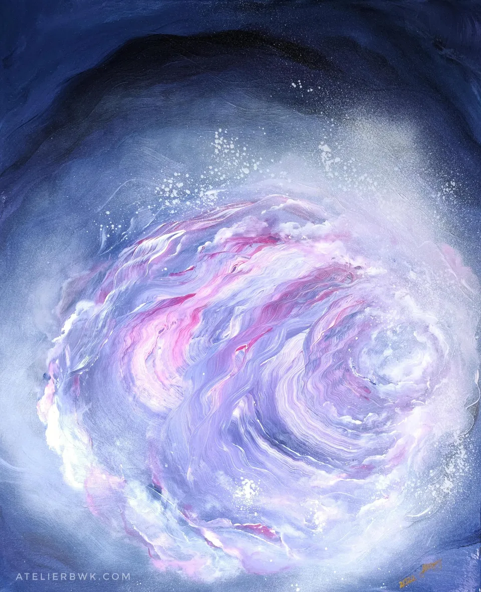 NOWY ŚWIAT, an abstraction in natural light – abstract painting by Beata Wiśniewska-Kowalewska