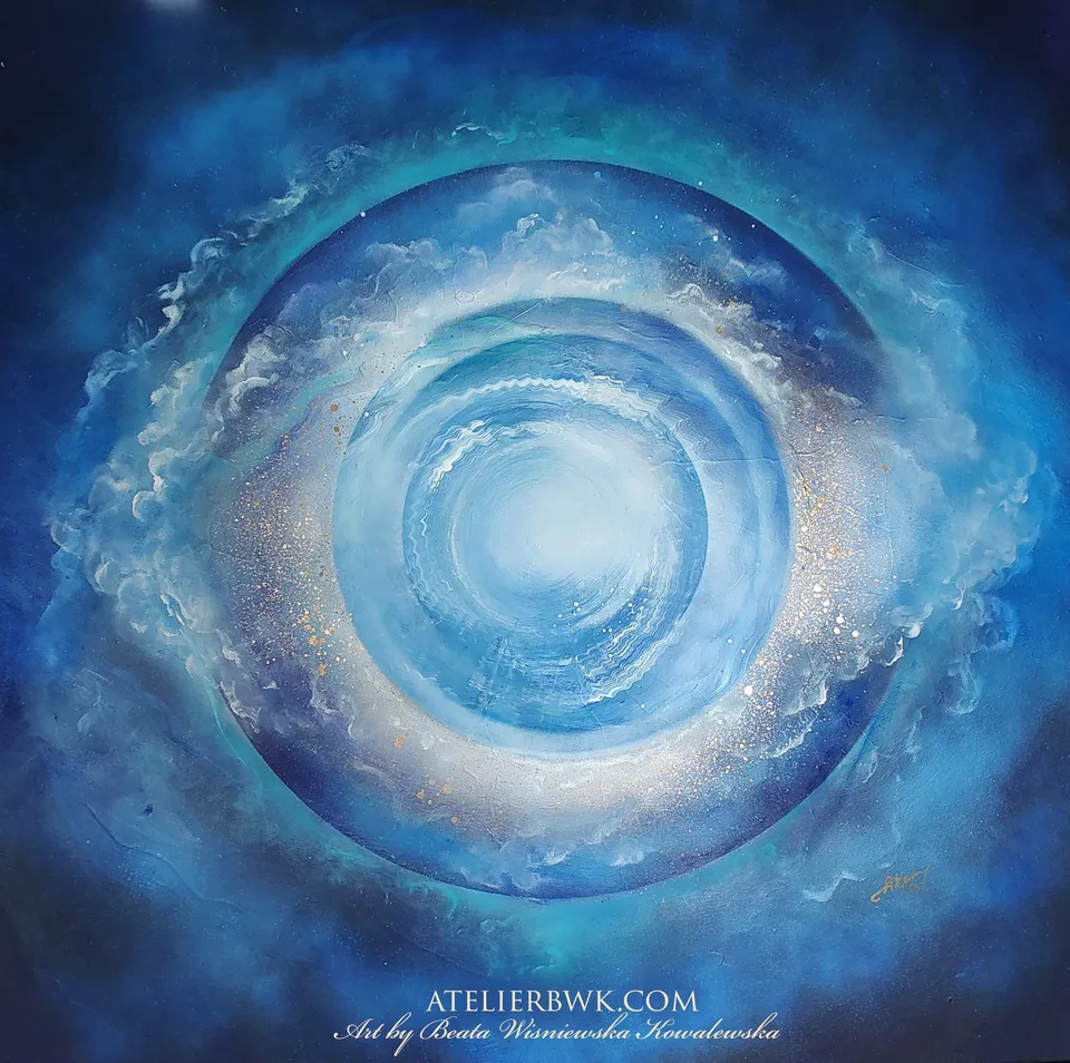OCULUS LUCIS (The eye of light), abstract painting by Beata Wiśniewska-Kowalewska