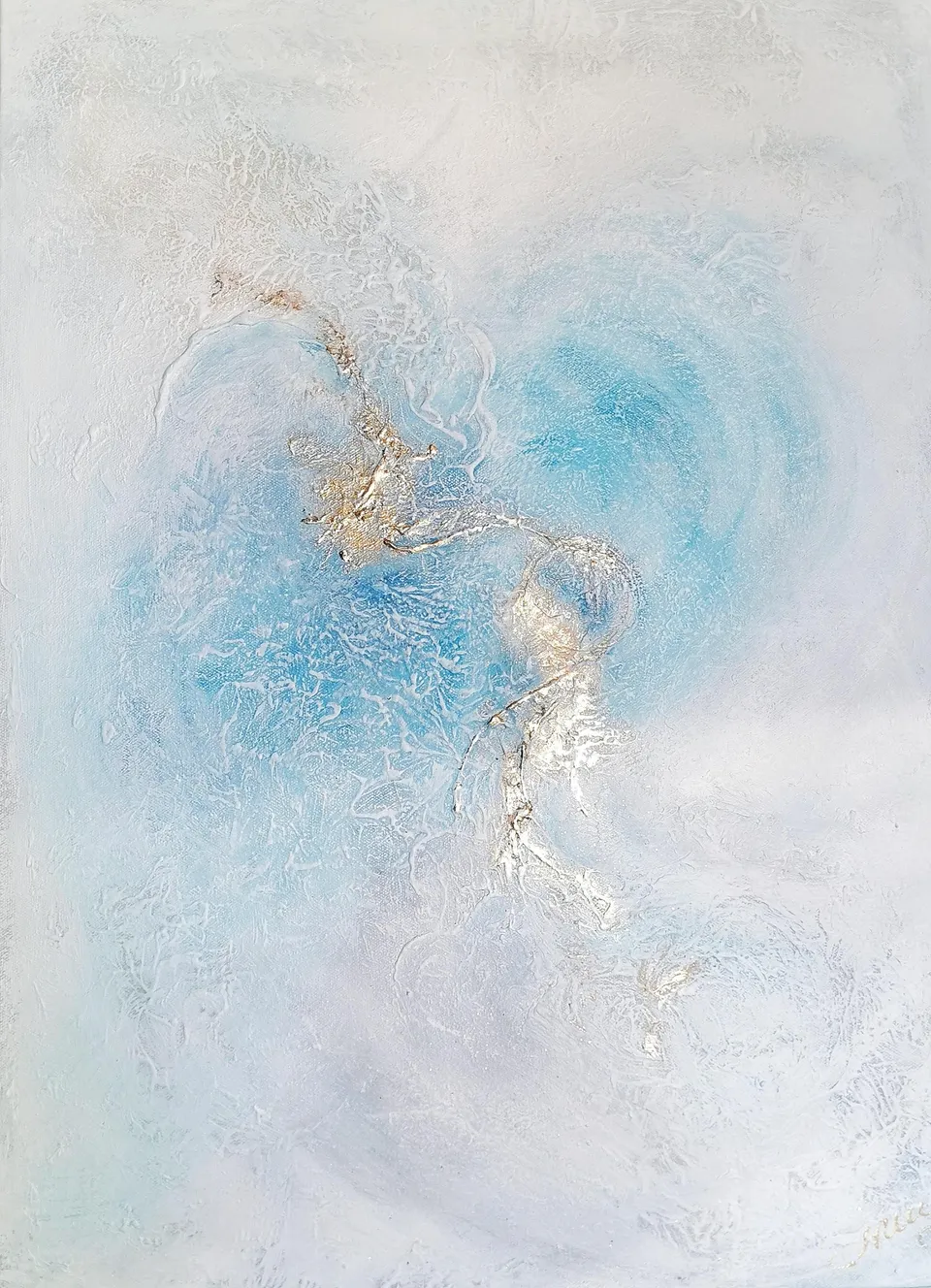 POŁĄCZENIE DUSZ I, an abstraction on the union of souls – abstract painting by Beata Wiśniewska-Kowalewska