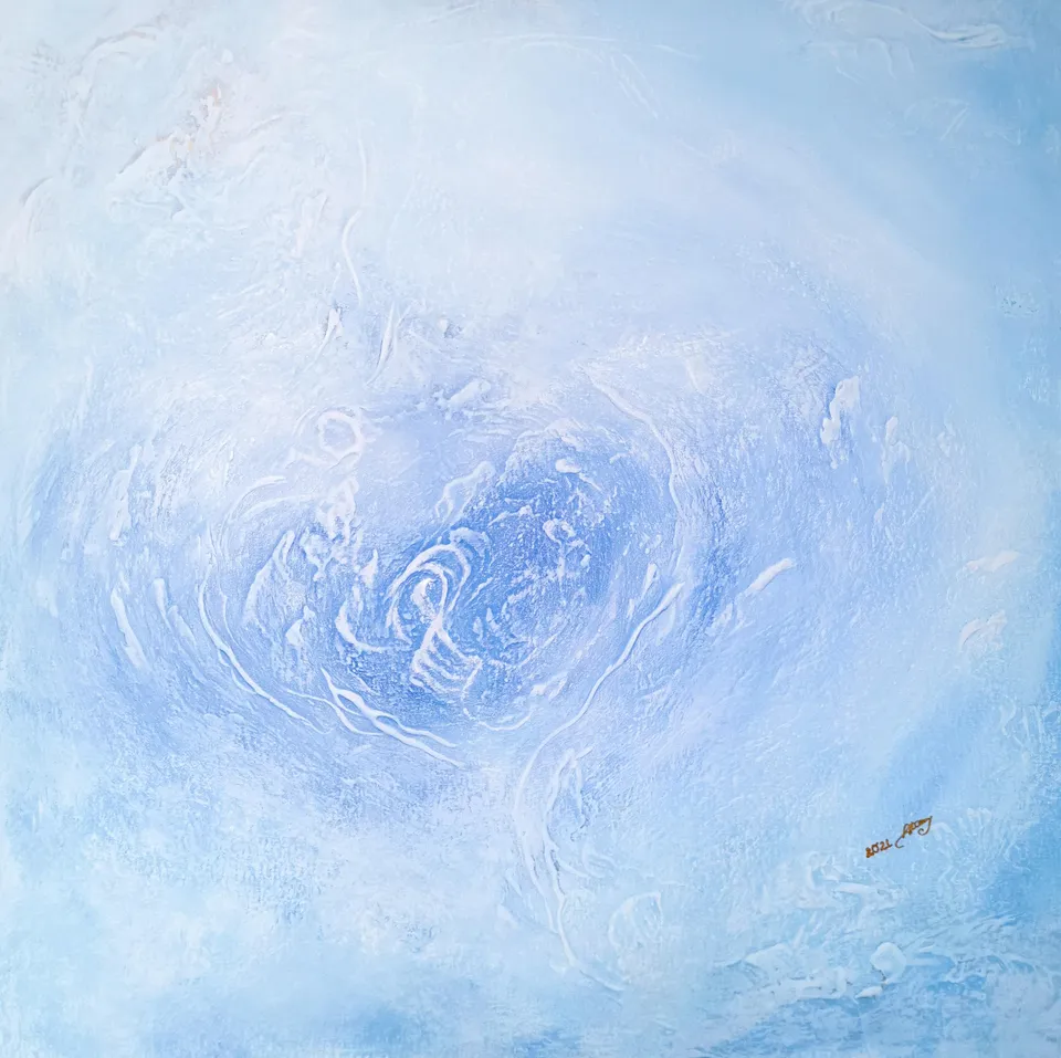 POŁĄCZENIE DUSZ III, an abstraction on the union of souls – abstract painting by Beata Wiśniewska-Kowalewska