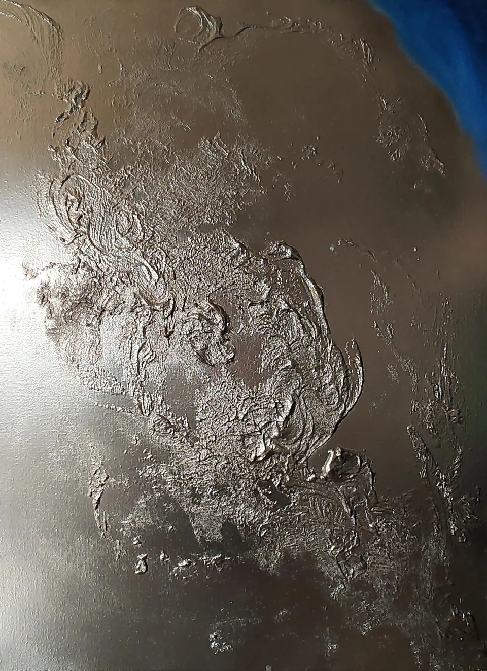 POŁĄCZENIE DUSZ – ZŁOTY BLASK, textured gold and copper – abstract painting by Beata Wiśniewska-Kowalewska