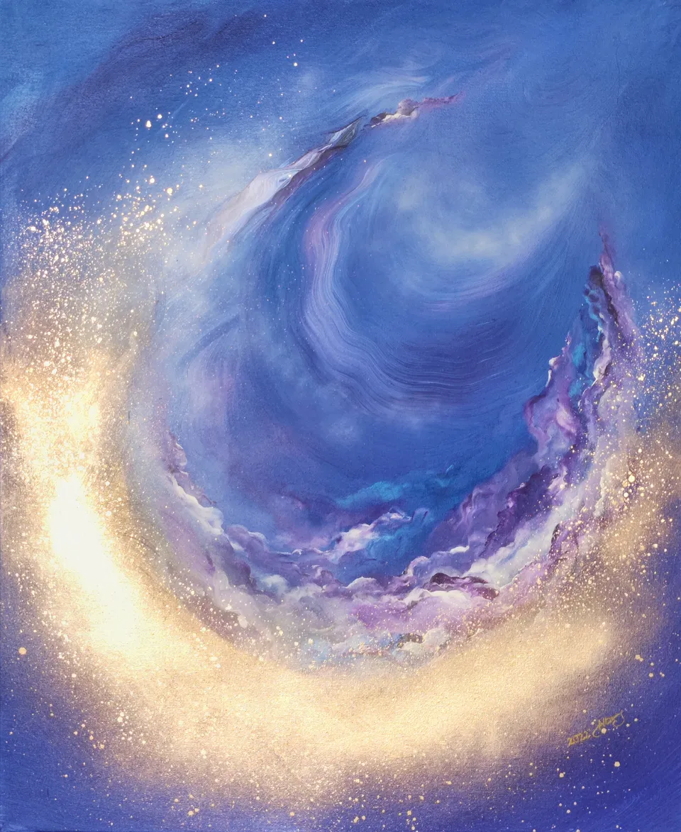 SAHASRARA, a luminous abstraction – abstract painting by Beata Wiśniewska-Kowalewska